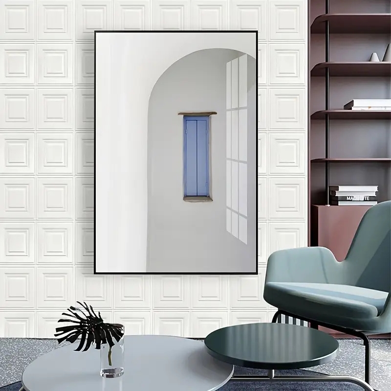  /100片 3毫米厚防水防潮自粘纯色凹凸3d墙纸，xpe材质耐磨可移除，尺寸13.78*13.78英寸，适用于客厅、卧室、浴室、厨房 商品详情 3