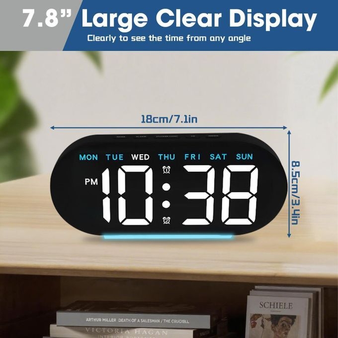 Generic Réveil numérique intelligent à LED avec affichage de la température et de la date, fonction double alarme. - image 7