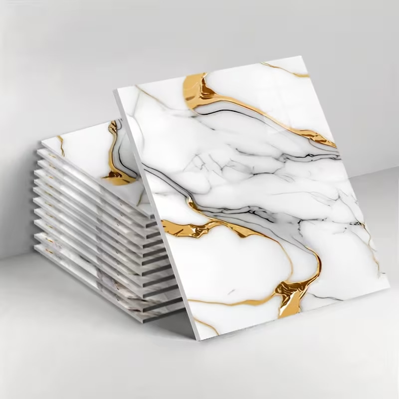 25 50 sheets 3d luxury vintage marble pattern self wallpaper glossy cuttable for diy projects removable peel and stick xep foam wall panels waterproof stain resistant tile stickers for backsplash countertop furniture 0