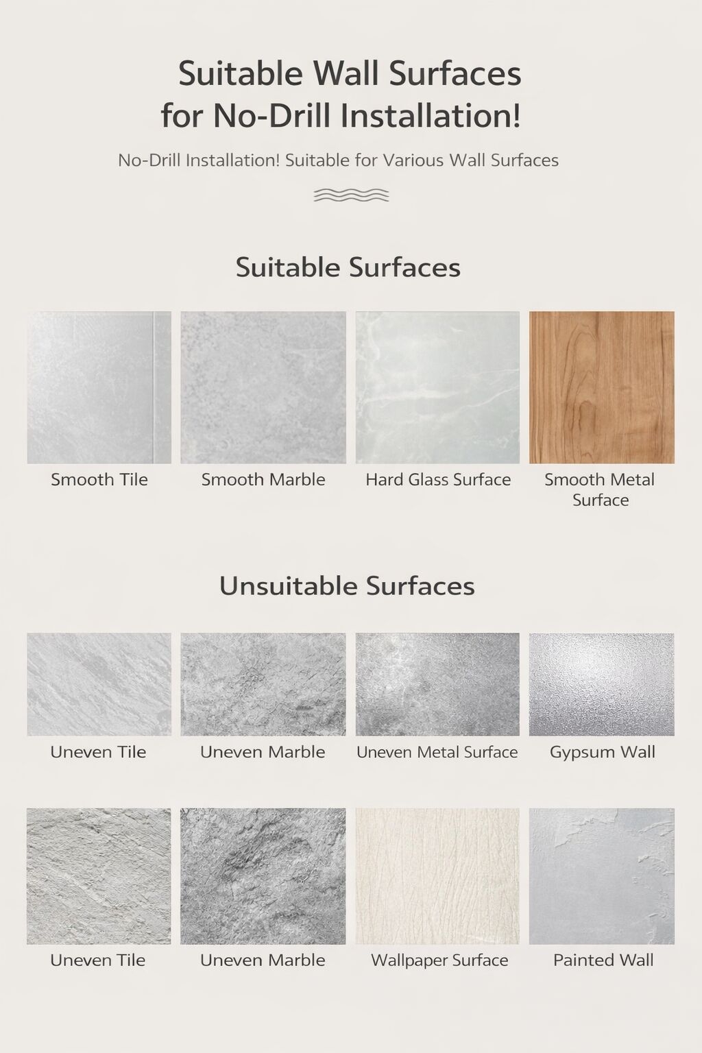 Suitable and Unsuitable Wall Surfaces