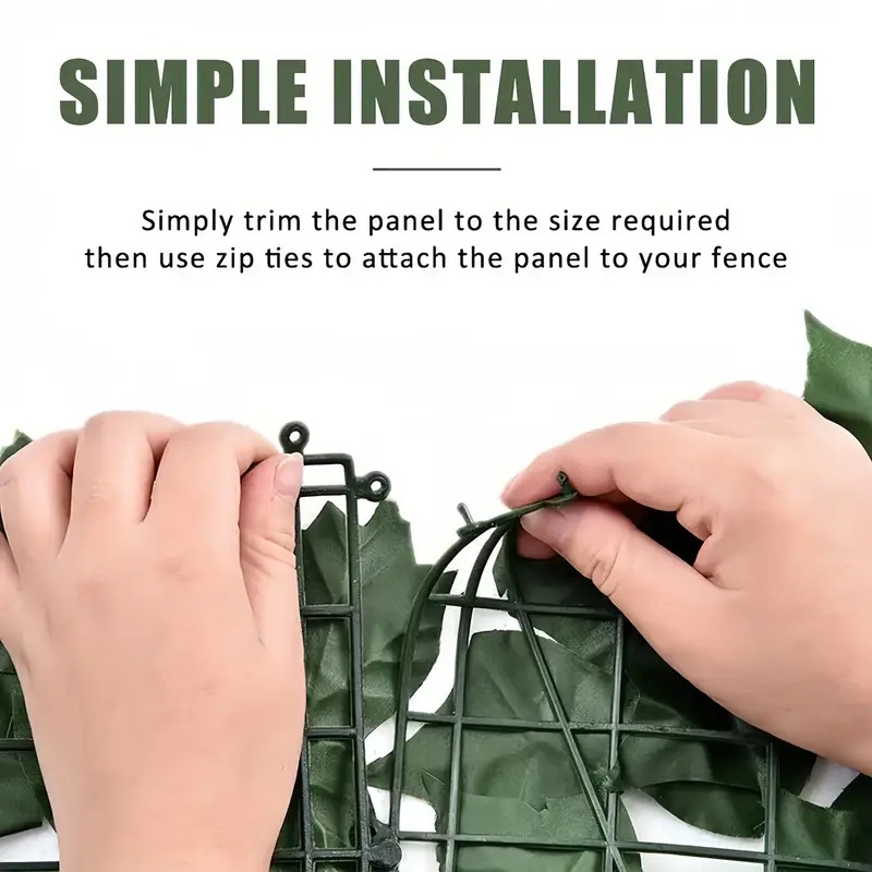 6件套，300厘米x50厘米迷人户外仿真常春藤隐私围栏板 - 抗紫外线耐用塑料绿屏风，适用于室内/室外，易挂墙面装饰，露台、花园、阳台、后院，自然悬挂藤蔓，感恩节装饰佳品 商品详情 2