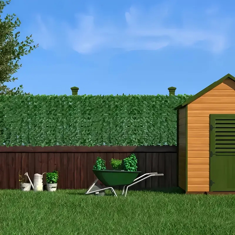 6件套，300厘米x50厘米迷人户外仿真常春藤隐私围栏板 - 抗紫外线耐用塑料绿屏风，适用于室内/室外，易挂墙面装饰，露台、花园、阳台、后院，自然悬挂藤蔓，感恩节装饰佳品 商品详情 6