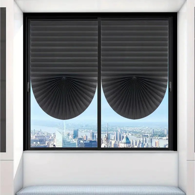 1pc easy up and down blackout pleated curtains for home decor temporary curtains with no tools needed car bedroom and living room blocks out light and provides privacy details 1