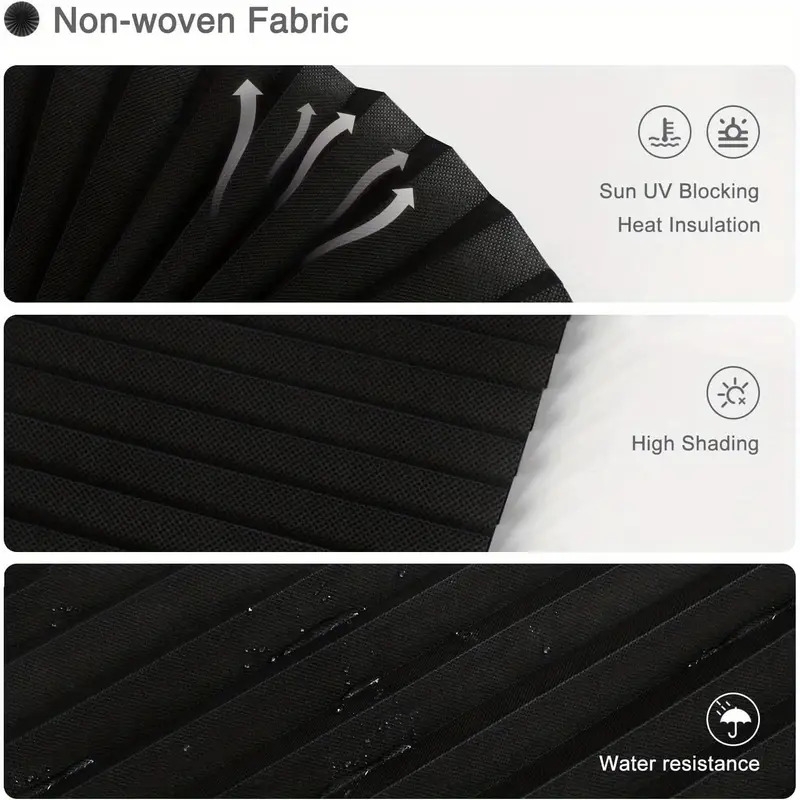1pc easy up and down blackout pleated curtains for home decor temporary curtains with no tools needed car bedroom and living room blocks out light and provides privacy details 3