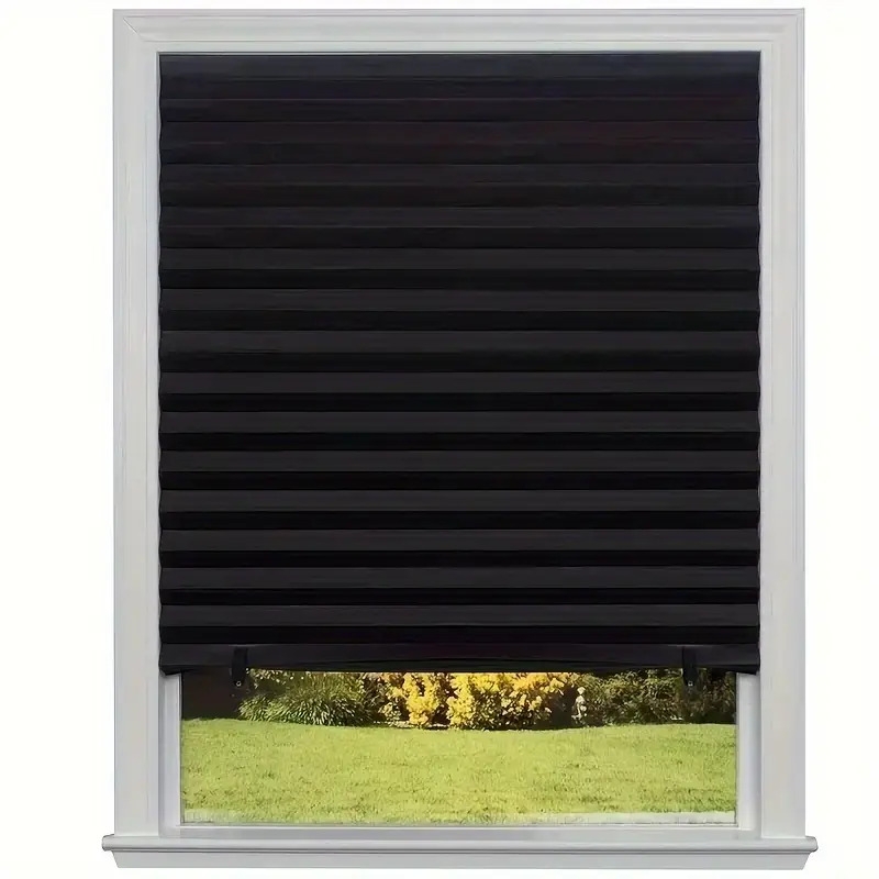 1pc easy up and down blackout pleated curtains for home decor temporary curtains with no tools needed car bedroom and living room blocks out light and provides privacy 23 62in h59 05in 12