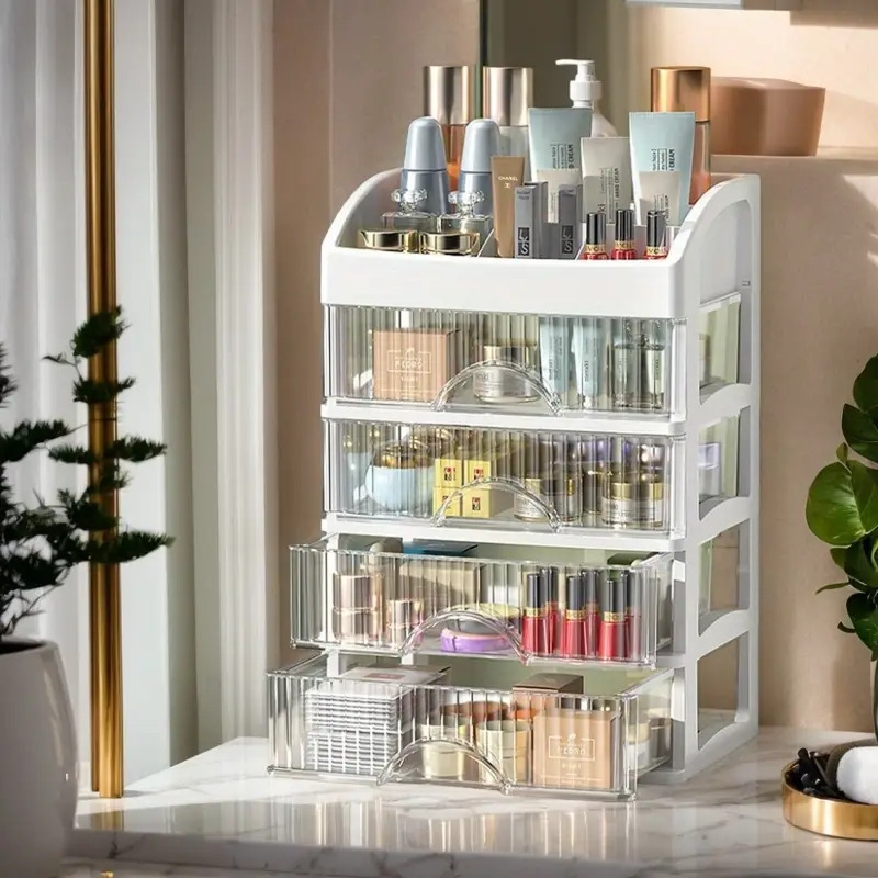 versatile multi layer desktop organizer with drawers cosmetics jewelry stationery storage ideal for bedroom bathroom countertops 2