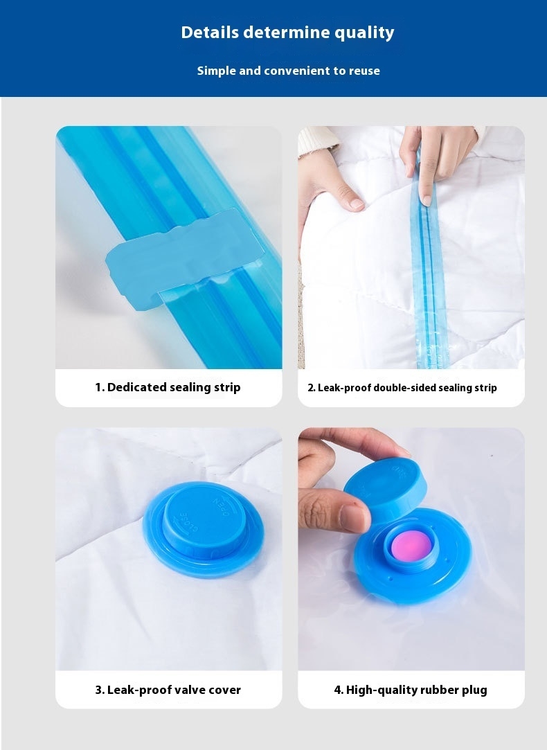 大型透明真空抽气储物袋床上用品3D压缩聚乙烯塑料衣被家用