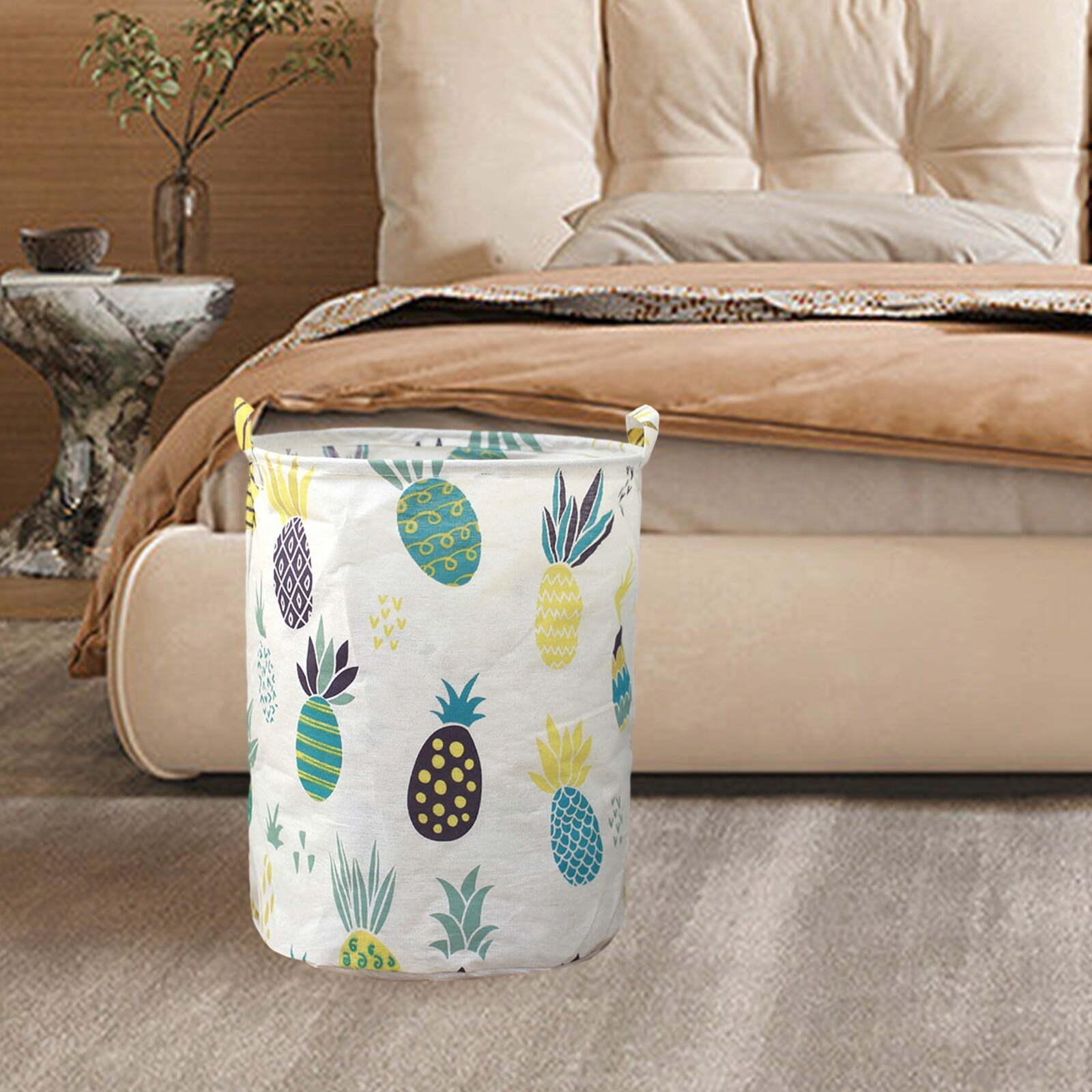 Barrel Storage Basket Laundry Hamper Pineapple Laundry Basket Dirty Clothes Basket Fabric Laundry Basket Foldable Cloth Laundry Bin Fresh Cotton Linen Baby College Basketball