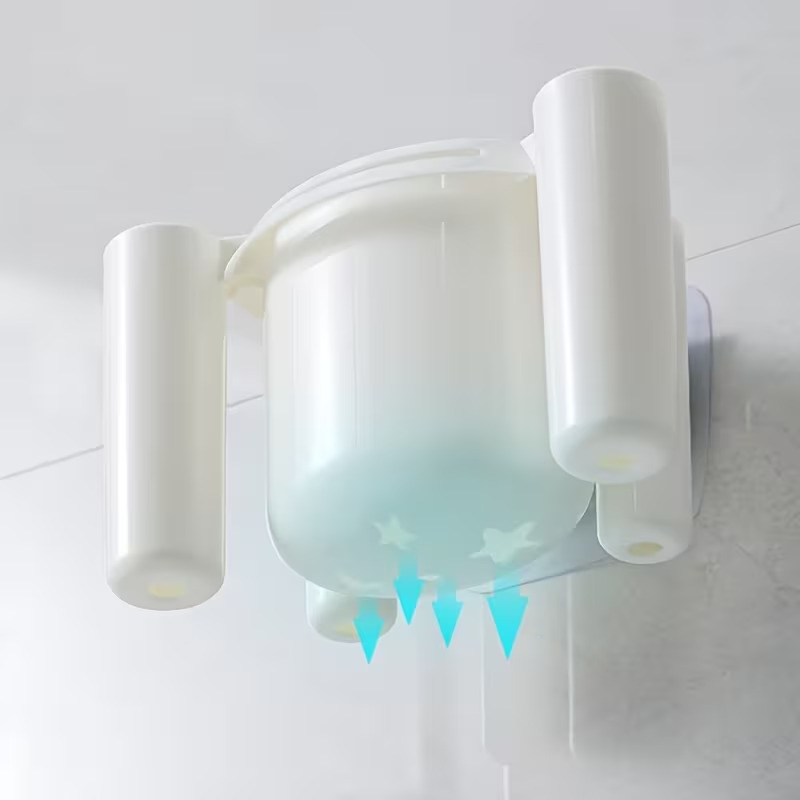 wall mounted no drill toothbrush holder for bathroom featuring a razor and toothpaste storage rack ideal for home use and draining dental tools Product details 3