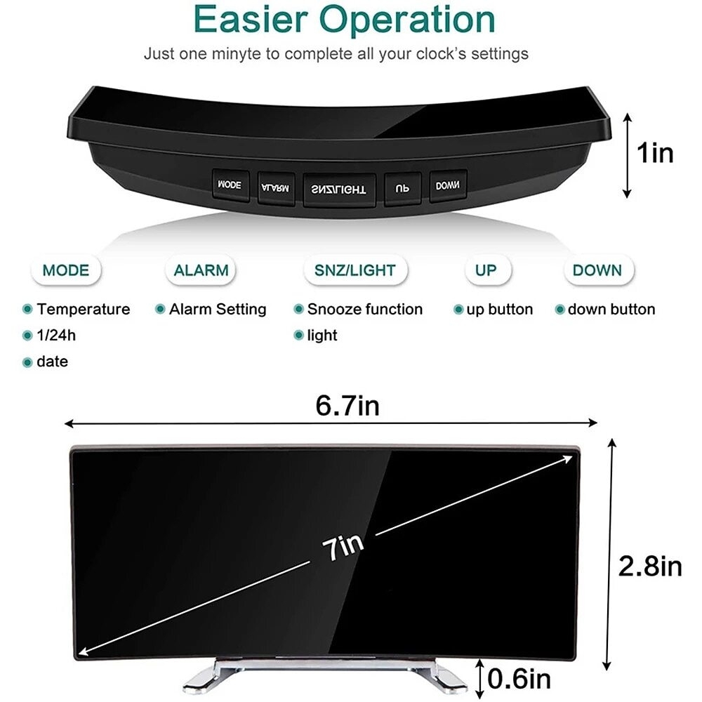 T39 Eye Protection Green Red White Digital Alarm Clock Dimmabl Table Clock LED Screen Alarm Electronic Clocks For Home Decor LED Desk Clock Temperature display 2024 - $14.99 –P6