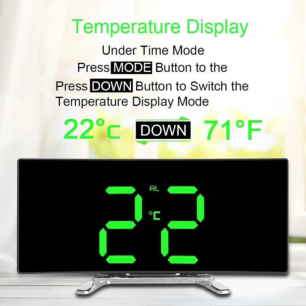 T39 Eye Protection Green Red White Digital Alarm Clock Dimmabl Table Clock LED Screen Alarm Electronic Clocks For Home Decor LED Desk Clock Temperature display 2024 - $14.99 –P1