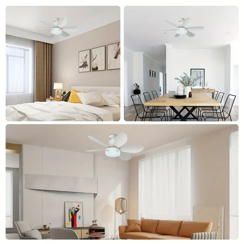 1 pack 30w 40w small e27 screw in fan light with light remote stepless dimming 3 speed wind speed adjustment suitable for bedrooms living rooms study rooms kitchens toilets no wiring needed 16 5inch 20 5inch details 7