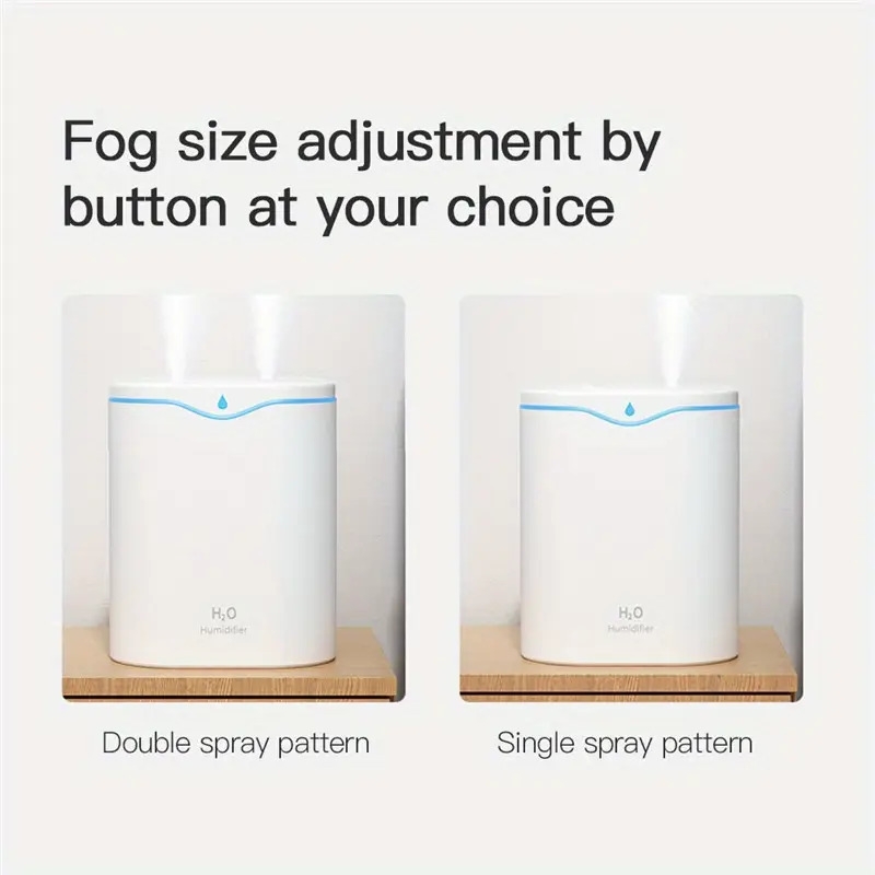 1pc 2000ml 80ml h large capacity usb humidifier with double spray nozzle cool mist colorful night light and air purifying benefits details 5
