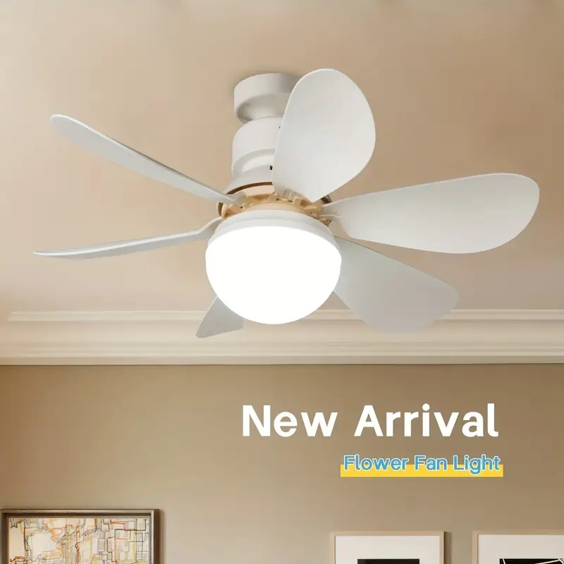 1 pack 30w 16 5 small modern ceiling fan with light remote e27 screw household in mini ceiling fans lights for kitchen dining room bedroom no wiring needed 0