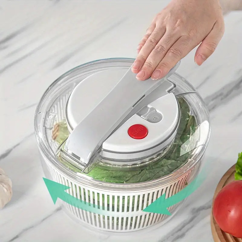 1pc salad spinner large capacity plastic manual fruit and vegetable dehydrator   water drainer for kitchen salad spinner   dehydrate   for home use 3