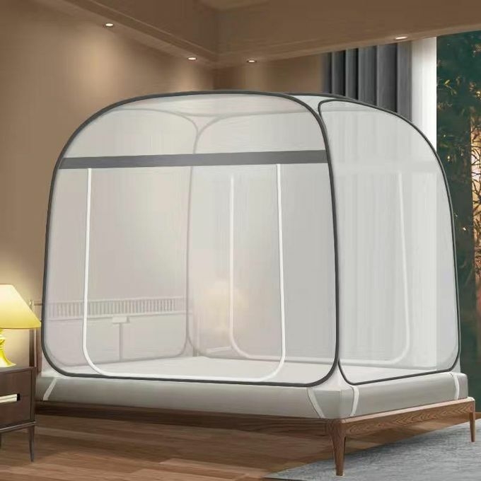 product_image_name-Genetic-Foldable Mosquito Repellent Net For King Sized Beds 1.8*2.0m- Grey /White-1