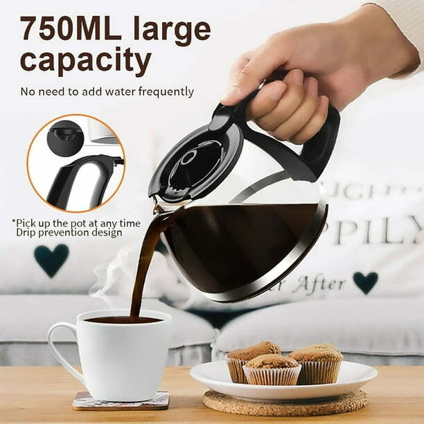 IMossad Drip Coffee Maker 4 Cup, Coffee Pot Machine, Permanent Coffee Filter, 25Oz Electric Coffee Maker