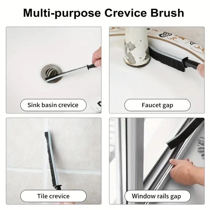 11pcs multi purpose cleaning brush set with long handles metal plastic medium firmness portable design for tight spaces ideal for kitchen bathroom toilet car glass no electricity needed details 4