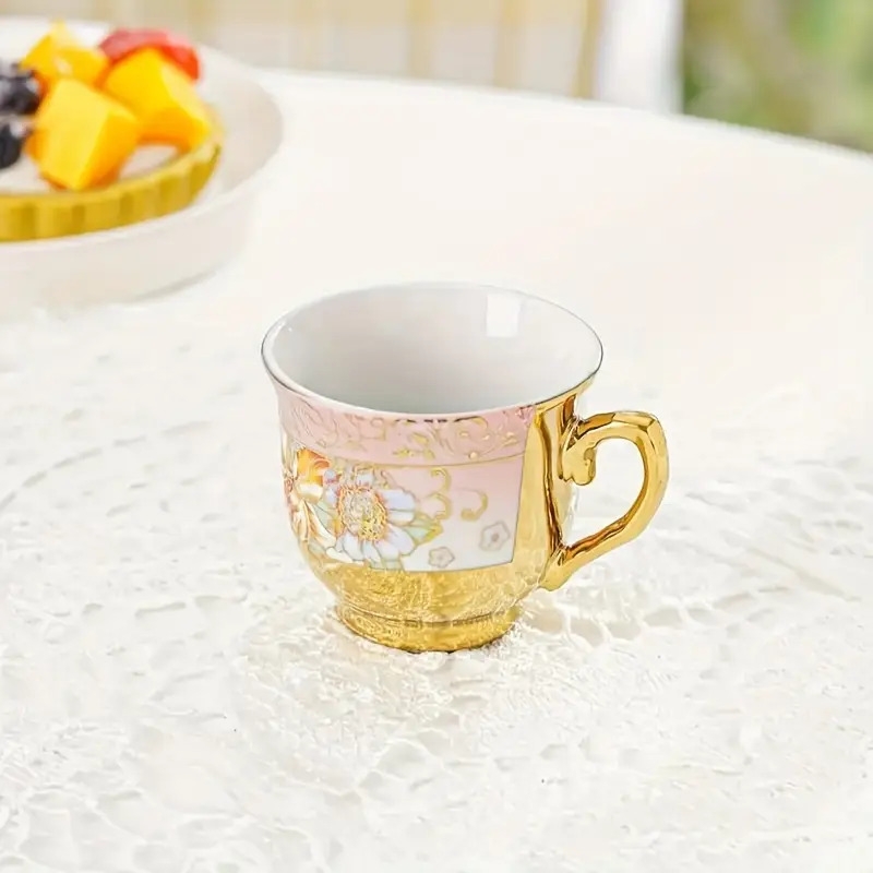 5pcs ceramic tea set including 1 teapot and 4 teacups european style gilded ceramic tea set coffee set tea party restaurant coffee shop tea party set gift package Product details 8