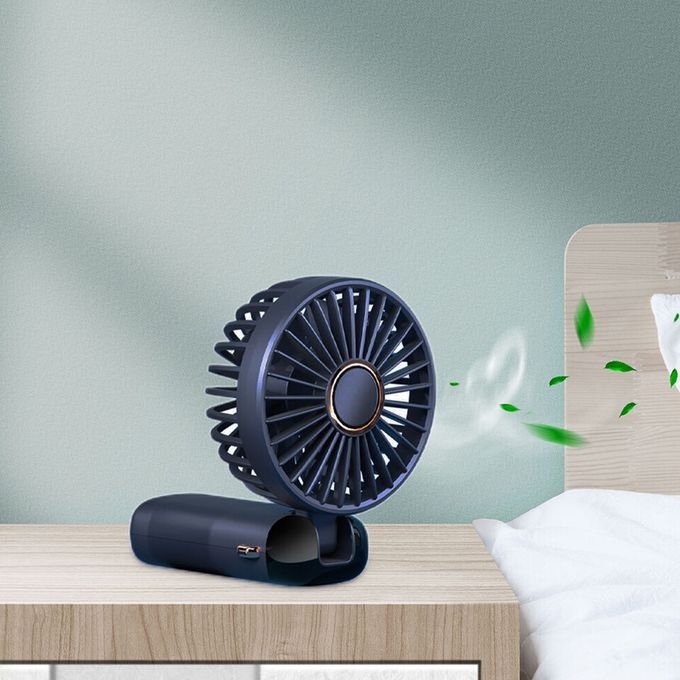 product_image_name-Generic-Mini Portable handheld fan, Foldable USB Fan, Cell Phone Holder - Blue-6