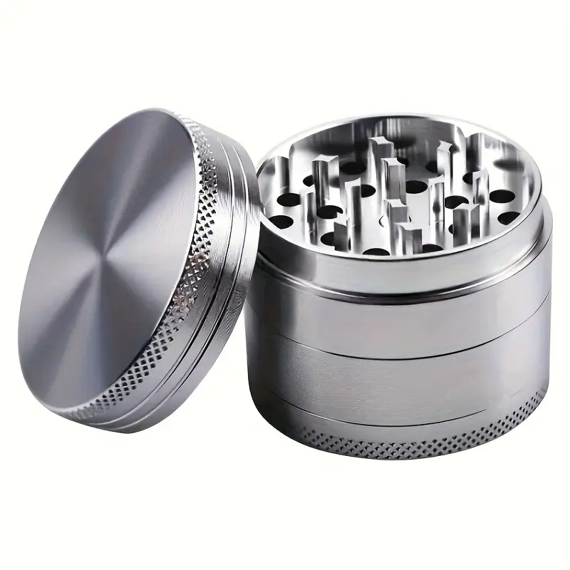 alloy 4 layer manual grinder with stainless steel mesh magnetic lid leakproof storage portable design     tool essential for mens   travel gear ideal gift for fathers day christmas travel gear sleek metallic   durable construction cigarette accessories Product details 4