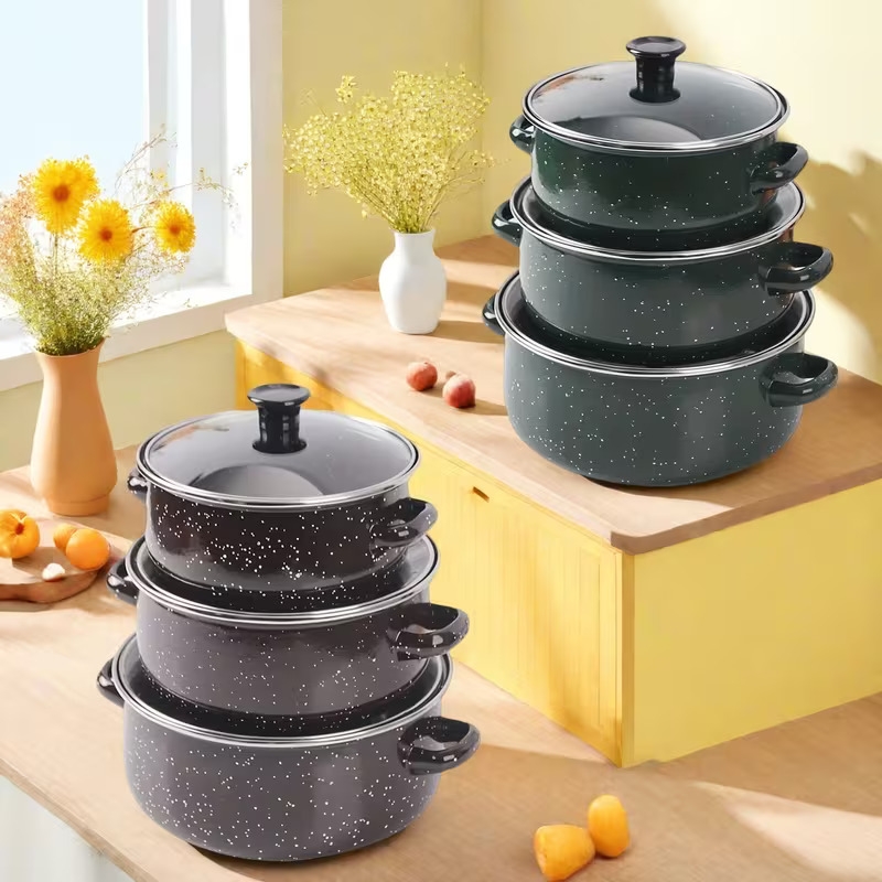 1set exquisite enamel multifunctional set pot soup pot stew pot table utensils handmade suitable for kitchen supplies home decoration holiday Product details 1