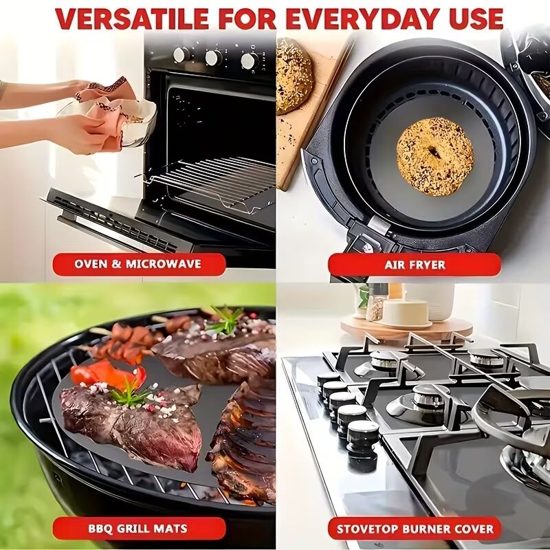 1 2pcs non stick reusable baking mats   electric gas ovens toasters and grills durable kitchen essentials for outdoor bbqs cooking Product details 8