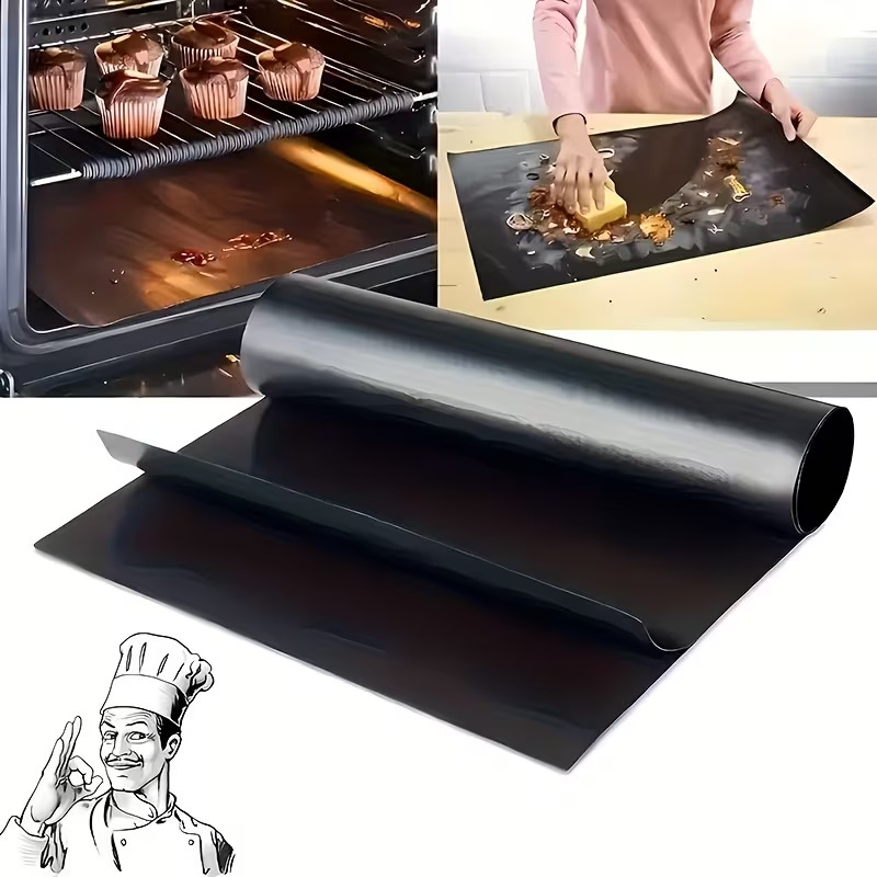 1 2pcs non stick reusable baking mats   electric gas ovens toasters and grills durable kitchen essentials for outdoor bbqs cooking Product details 0