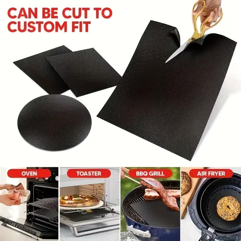 1 2pcs non stick reusable baking mats   electric gas ovens toasters and grills durable kitchen essentials for outdoor bbqs cooking Product details 2