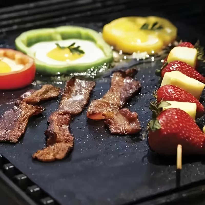 1 2pcs non stick reusable baking mats   electric gas ovens toasters and grills durable kitchen essentials for outdoor bbqs cooking Product details 6