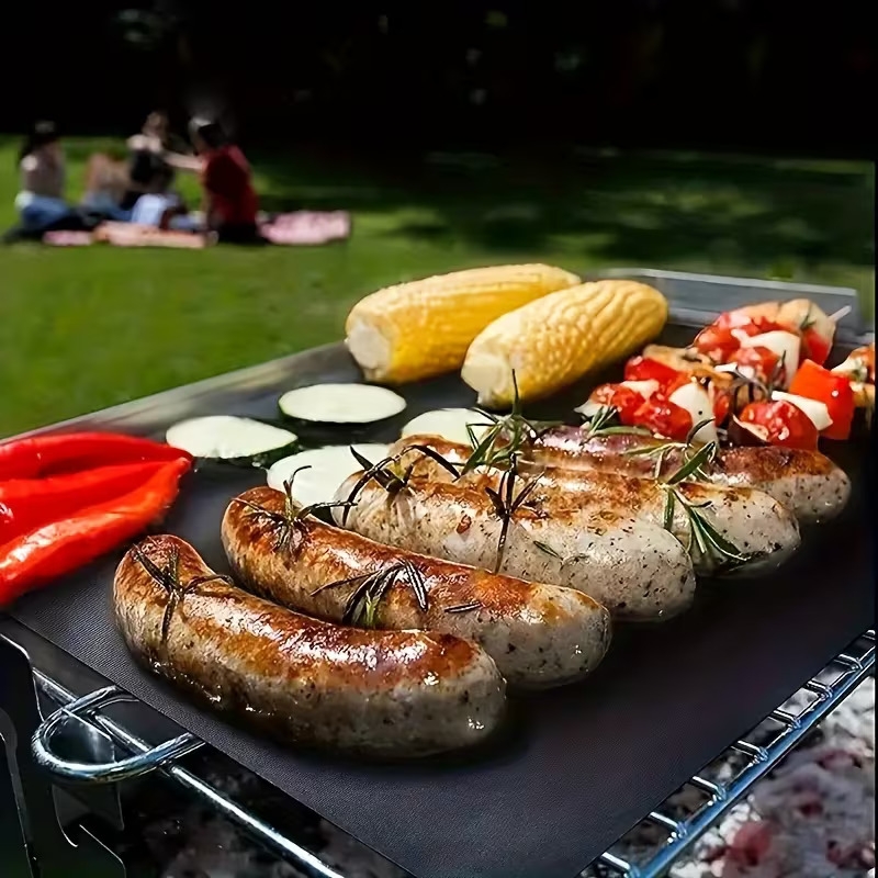 1 2pcs non stick reusable baking mats   electric gas ovens toasters and grills durable kitchen essentials for outdoor bbqs cooking Product details 4