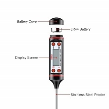 High-accuracy thermometer LCD display thermometer Stainless steel probe thermometer Cooking aid