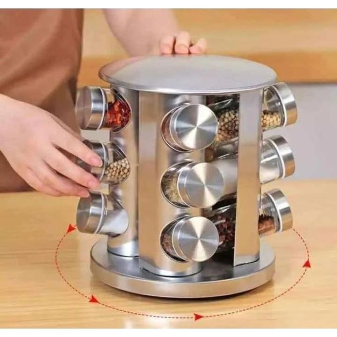 product_image_name-Generic-Revolving Spice Rack, Empty 12-Jars Rotating Spice Rack Organizer-1
