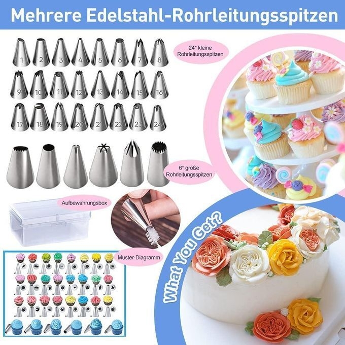 Generic 252PCS Ensemble de plateau tournant pour gâteaux, douilles et outils de décoration de gâteaux, ustensiles de pâtisserie - image 7