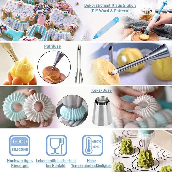 Generic 252PCS Ensemble de plateau tournant pour gâteaux, douilles et outils de décoration de gâteaux, ustensiles de pâtisserie - image 2