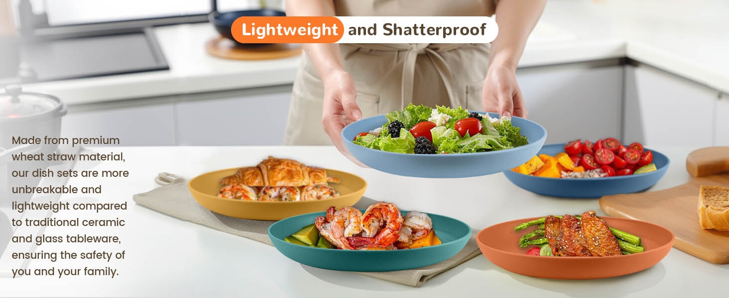 lightweight plates unbreakable plates dinner plates service for 12 camping plates plates for dorm
