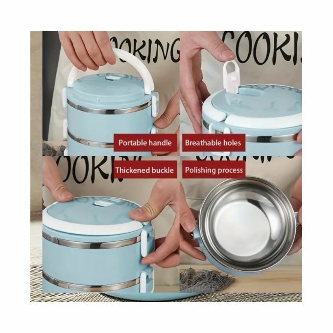 product_image_name-Generic-Boîte à Lunch, Boîte à Lunch En Acier Inoxydable à Trois Couches -bleu（3ème étage）-2