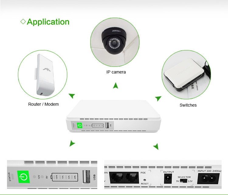 SKE DC MIni Ups For Wifi Router Mini DC Ups Poe Mini Ups Output 9v 12v-15v 24v