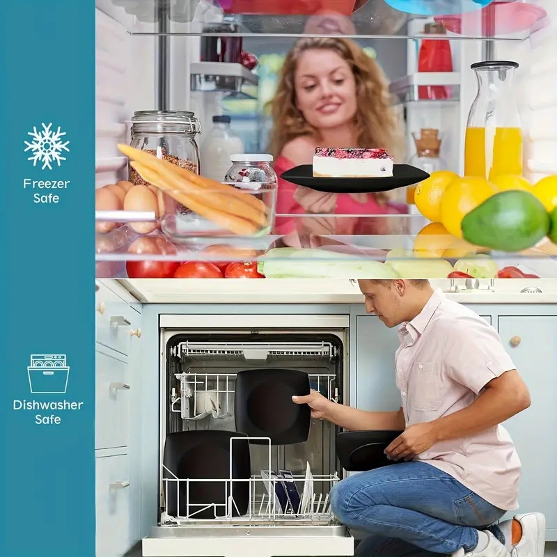 16件套pp塑料餐具 - 经典方形轻巧设计，坚固耐用的晚餐和沙拉盘、零食碗、杯子，可洗碗机清洗 - 完美适合圣诞节、万圣节、复活节、光明节及感恩节，最适合圣诞节，完美适合感恩节 商品详情 2