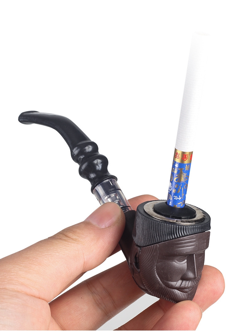 Tubos de fumar filtro de tubo de dupla falha: cano de seco masculino de estilo antigo, cigarro de resina de panela seca de bolsa