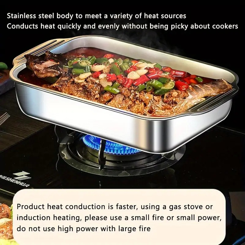 2/4/6pcs 超大重型不锈钢烤盘带盖 - 不粘,厚方形烤箱托盘,用于甜点、面包和海鲜 - 非常适合烧烤、自助餐服务托盘 | 宽敞的设计 | 不粘表面,烤箱托盘 商品详情 4