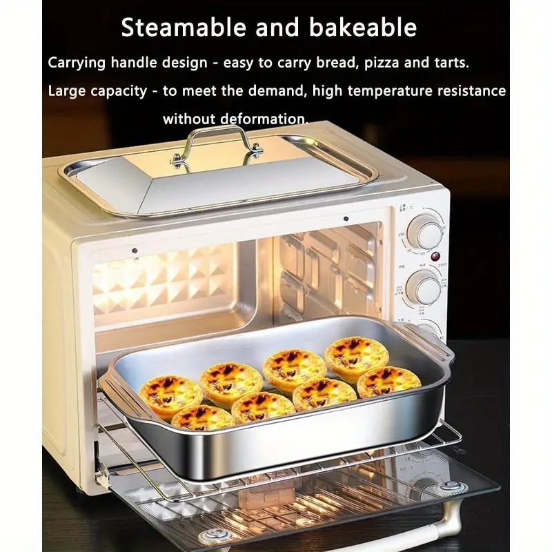 2/4/6pcs 超大重型不锈钢烤盘带盖 - 不粘,厚方形烤箱托盘,用于甜点、面包和海鲜 - 非常适合烧烤、自助餐服务托盘 | 宽敞的设计 | 不粘表面,烤箱托盘 商品详情 5