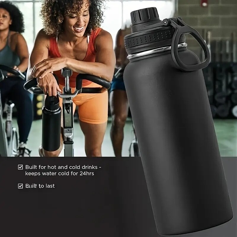 1pc 32oz stainless steel insulated water bottle perfect for sports and outdoor activities christmas and halloween holiday gifts details 1