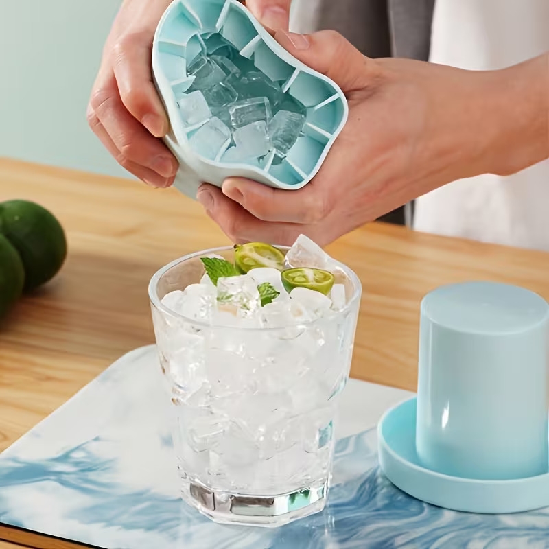 silicone cube of ice mold ice and perfectly shaped ice cubes to 60 kitchen supplies household kitchen refrigerator additions refrigerator storage boxes and storage refrigerator organizers Product details 2
