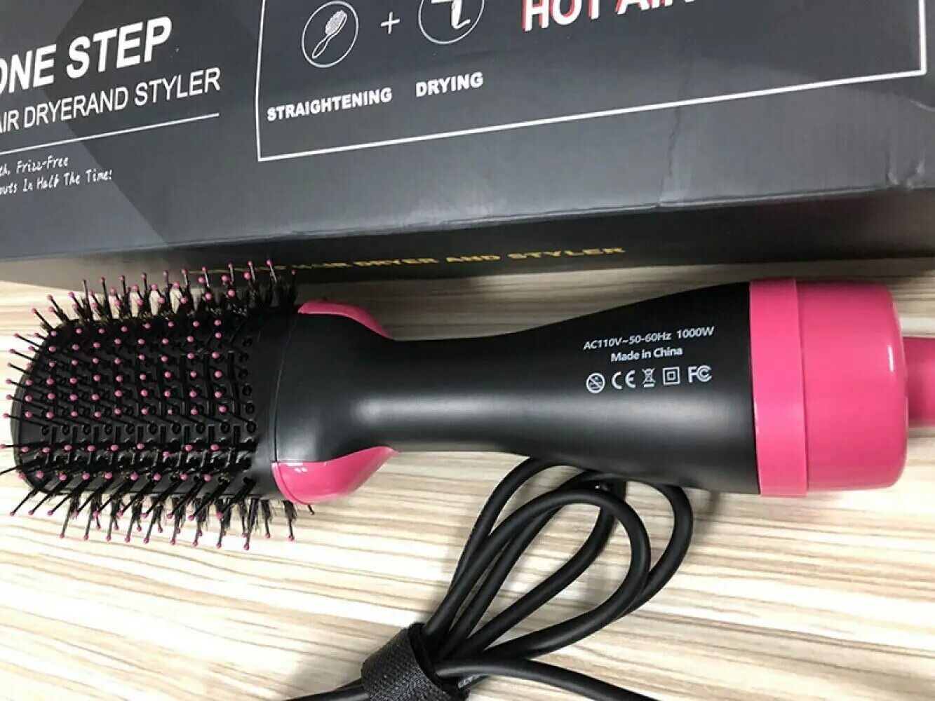 Generic Hair Dryer Brush 2 In 1 Electric Hair Straightener Curler