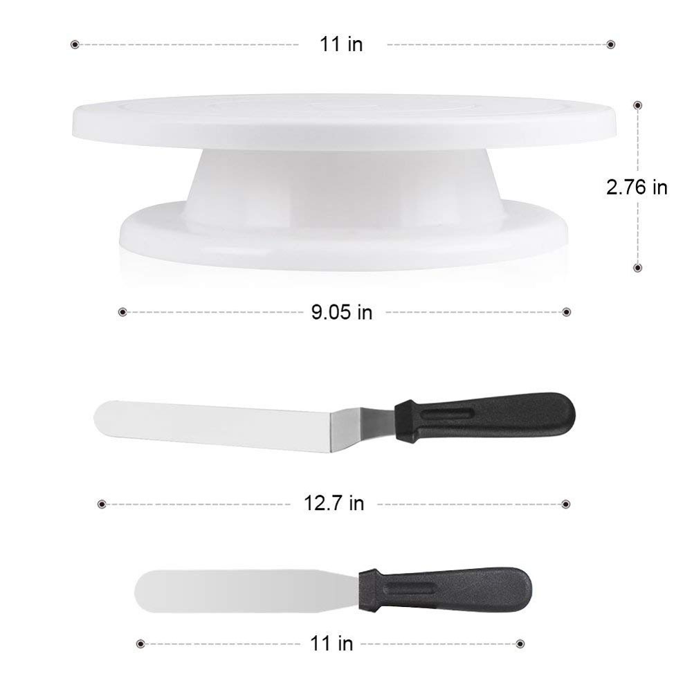 Cake Decorating DIY Tools Set with Cake Turntable Icing Spatula Smoother Cake Decorating DIY Tools Set with Cake Turntable Icing Spatula Smoother