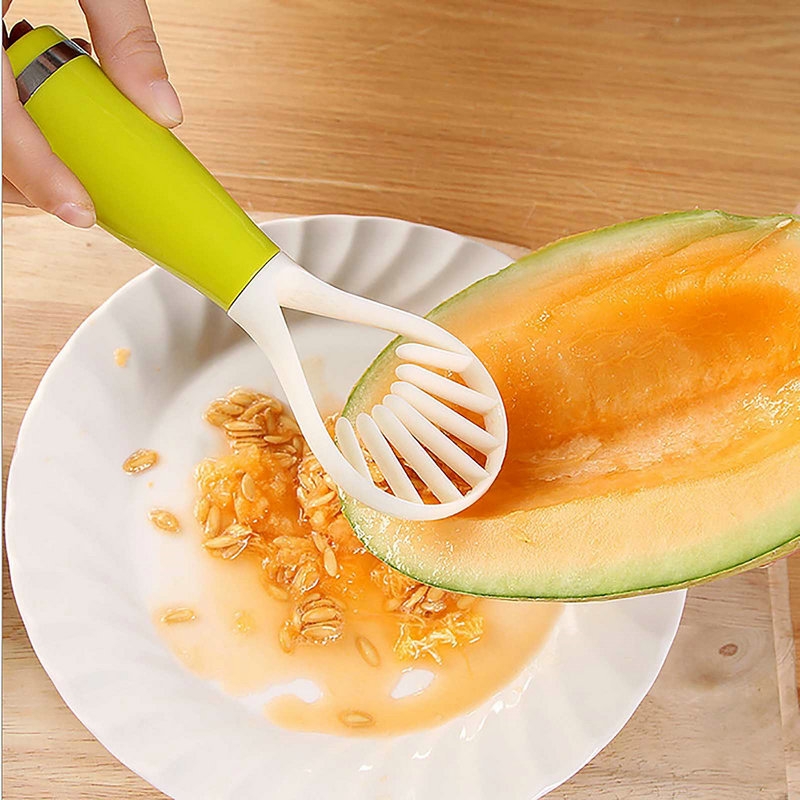 Easy Use Fruit Slicer Melon Cantaloupe Putaya Mango Digging Spoon Cutting Strip Seeds Removal Tools