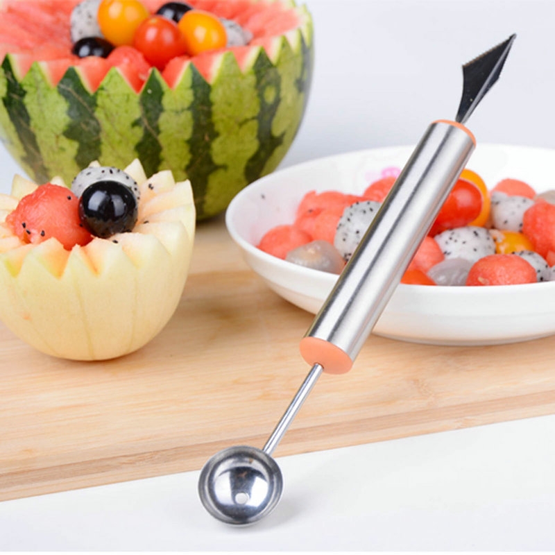 Kitchen DIY Fruit Plate Design Vegetable Melon Carving Cutter Baller Scoop Kit