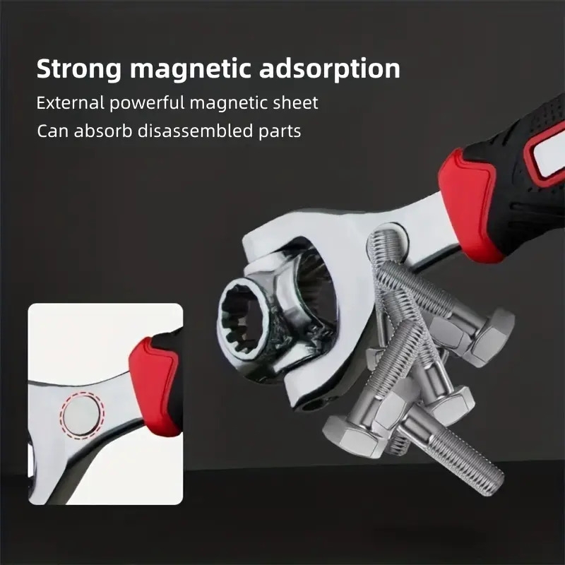 upgrade your toolbox with this 52 in 1 universal socket wrench 360 rotating head powerful magnet details 4