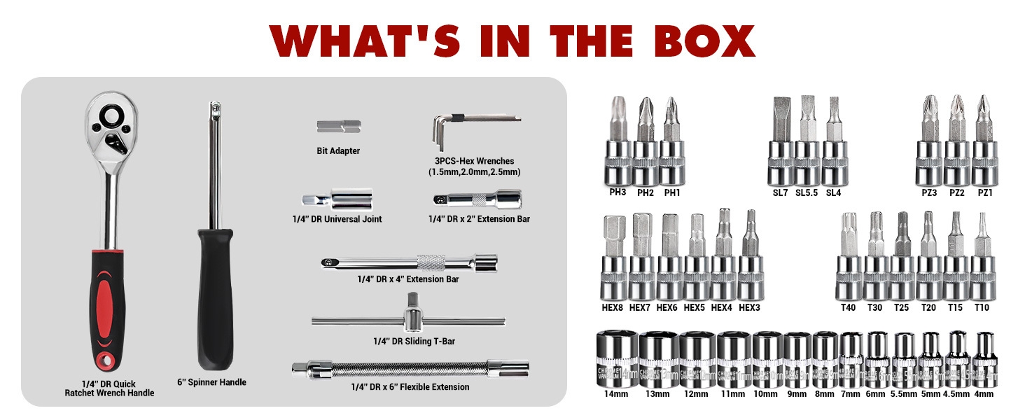 1/4 drive socket set